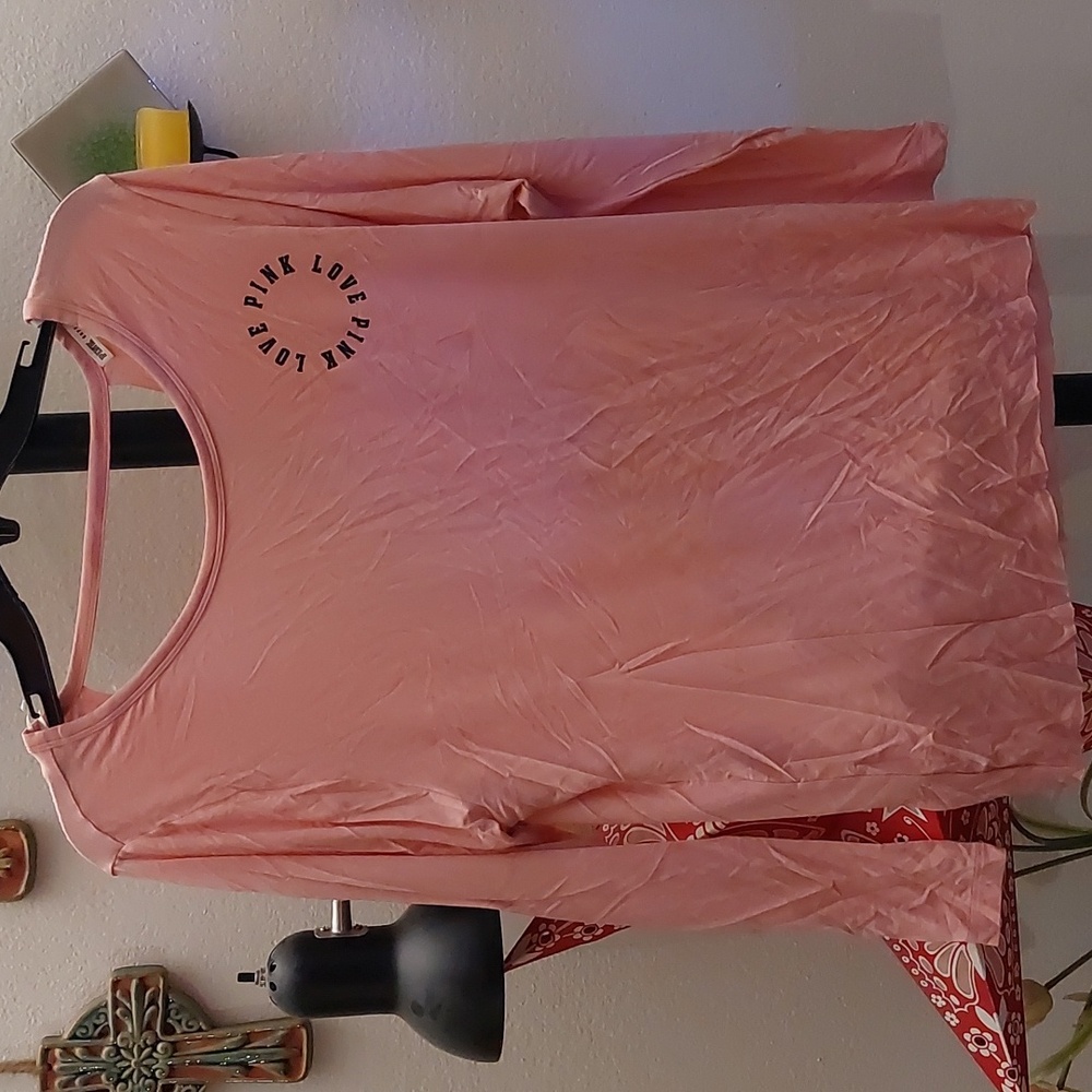 NWOT  dusty pink long sleeve VS PINK  super soft oversized tee with open v back
